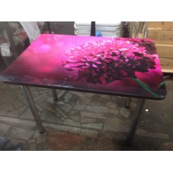 Стол кухонный Цветок розовый 031